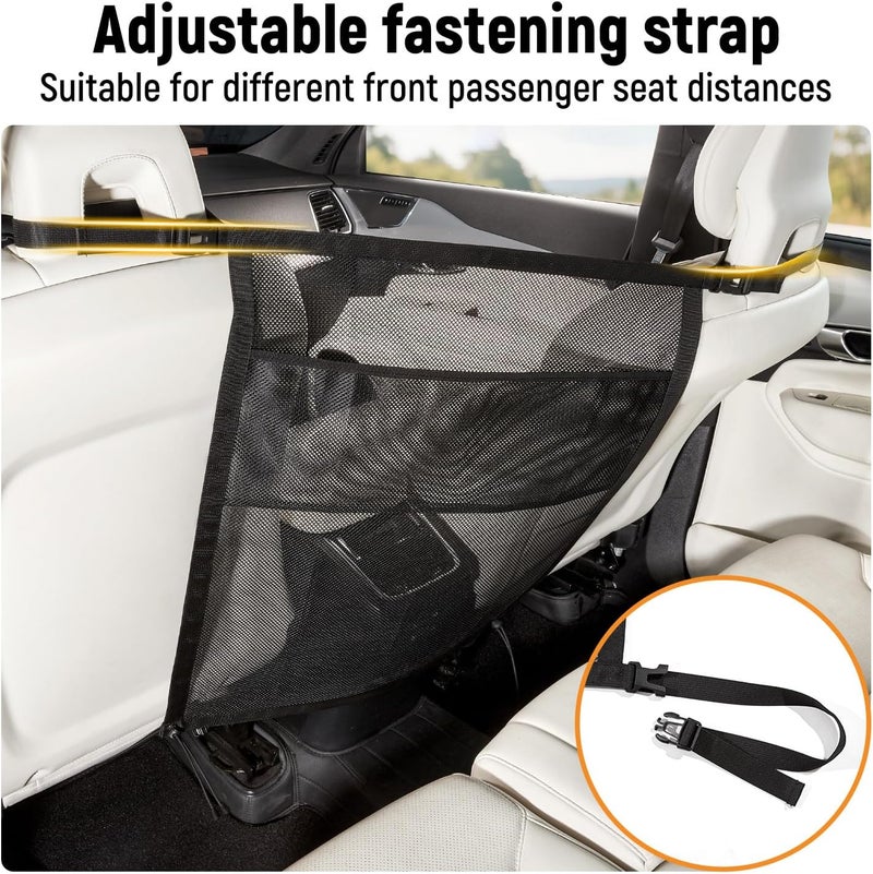 Veitail Dog Car Barrier,Dog Net for Car Divider,Pet Barrier with Mesh Organizer,Universal for Car,SUV,Truck - Image 4